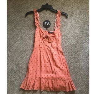 White Fox Peach Feelin’ Fine Spot Dress Size XS 0